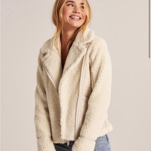 Abercrombie & Fitch Sherpa Moto Jacket - Picture 6 of 6